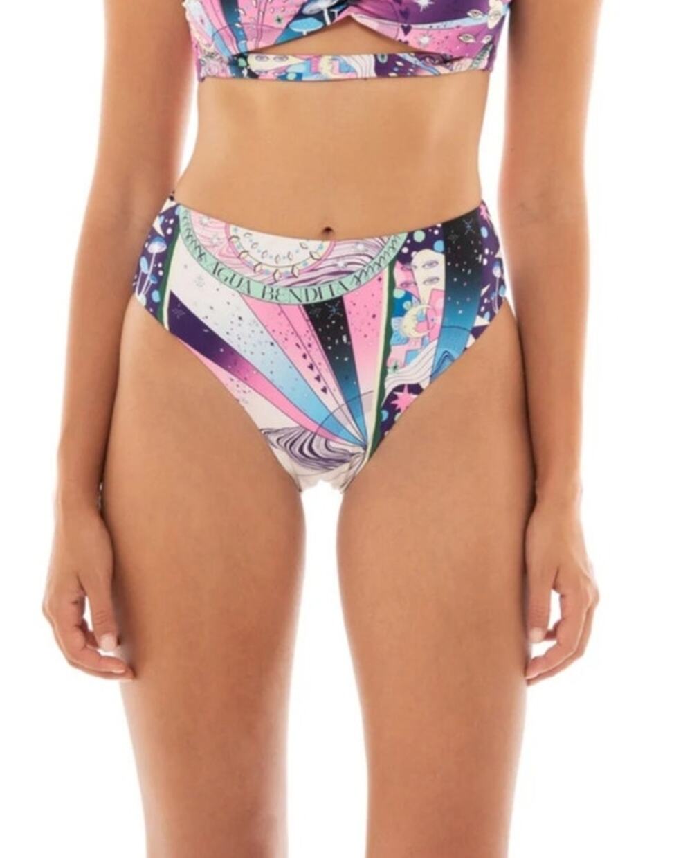 Agua Bendita Penelope Bikini Bottom in Eter Design Pink Size 2XL NWT